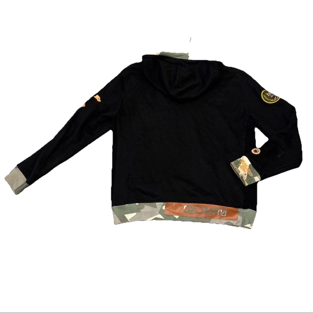 DREAMLAND Men’s Black Hoodie SZ M Embroidered Detail Patches No Surrender - Picture 2 of 14